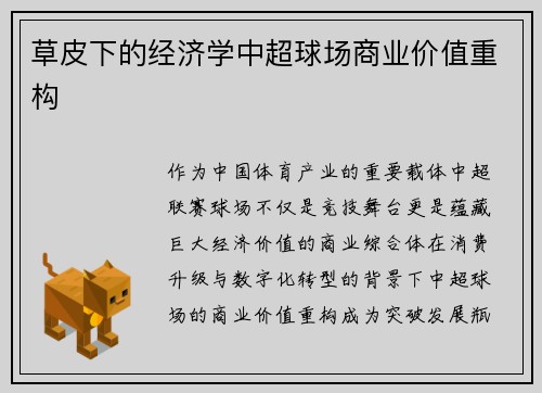 草皮下的经济学中超球场商业价值重构